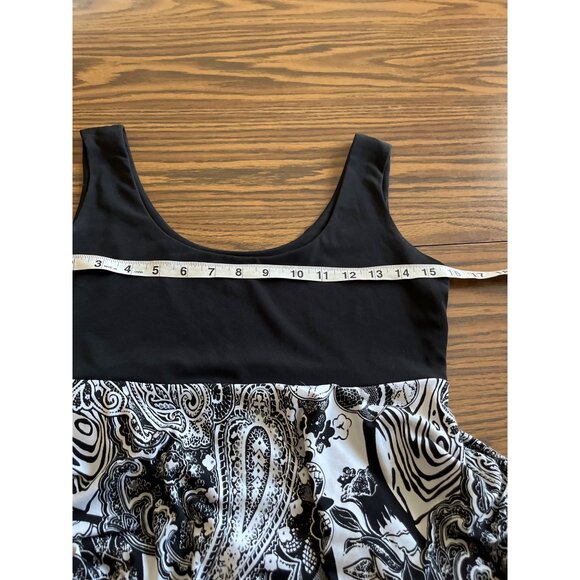 Sandra Darren black white sleeveless dress size 6 - Picture 6 of 7